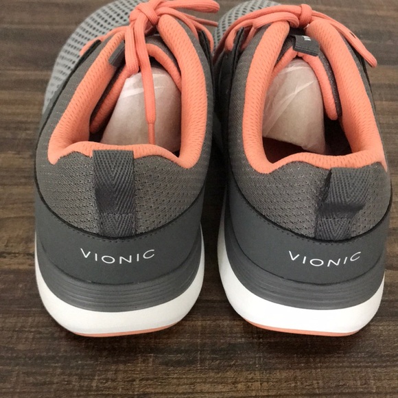 Vionic Mesh Lace-Up Athletic Sneakers - Coro - charcoal a395066 - Picture 3 of 6